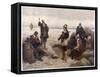 The "Pilgrims" Give Thanks to God for Their Safe Voyage after Landing in New England-G.h. Boughton-Framed Stretched Canvas