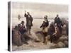 The "Pilgrims" Give Thanks to God for Their Safe Voyage after Landing in New England-G.h. Boughton-Stretched Canvas