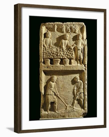 The Pillar of the Farmer, Relief Depicting a Fruit Market and Two Farmers Tilling the Soil-null-Framed Giclee Print