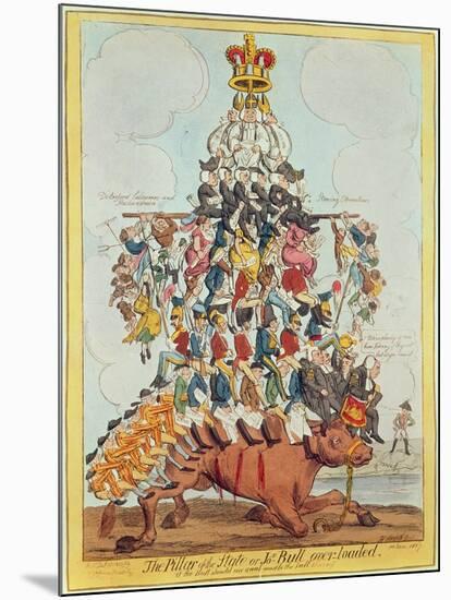 The Pillar of the State, or John Bull Overloaded, after Cruikshank in 1819, 1827-Henry Heath-Mounted Giclee Print