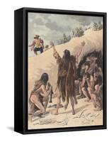 The Pilot Chedotel Finds the Surviving Members of the French Colony on the Ile De Sable-Louis Charles Bombled-Framed Stretched Canvas