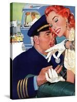 The Pilot Hated Stewardesses - Saturday Evening Post "Leading Ladies", May 15, 1954 pg.36-Robert Meyers-Stretched Canvas