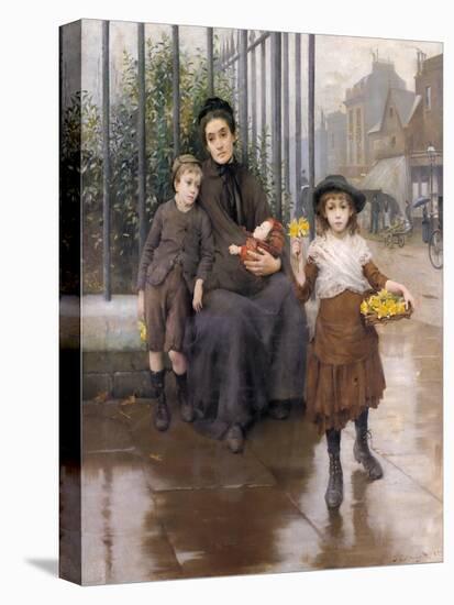 The Pinch of Poverty, 1889-Thomas Benjamin Kennington-Stretched Canvas