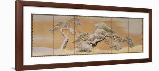 The Pines under Snow-Maruyama Okyo-Framed Giclee Print