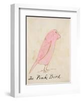 The Pink Bird, from 'sixteen Drawings of Comic Birds'-Edward Lear-Framed Giclee Print