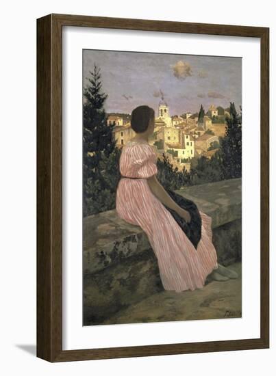 The Pink Dress, c.1864-Frederic Bazille-Framed Giclee Print