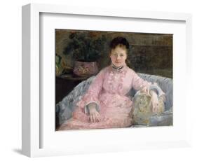 The Pink Dress, C.1870 (Oil on Canvas)-Berthe Morisot-Framed Giclee Print