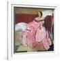 The Pink Dress (Oil on Panel)-William Nicholson-Framed Giclee Print