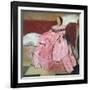 The Pink Dress (Oil on Panel)-William Nicholson-Framed Giclee Print