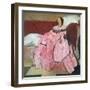 The Pink Dress (Oil on Panel)-William Nicholson-Framed Giclee Print