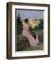 The Pink Dress, or View of Castelnau-Le-Lez, Herault, 1864-Frederic Bazille-Framed Giclee Print