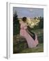 The Pink Dress, or View of Castelnau-Le-Lez, Herault, 1864-Frederic Bazille-Framed Giclee Print