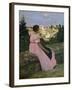 The Pink Dress, or View of Castelnau-Le-Lez, Herault, 1864-Frederic Bazille-Framed Giclee Print