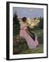 The Pink Dress, or View of Castelnau-Le-Lez, Herault, 1864-Frederic Bazille-Framed Giclee Print