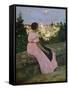 The Pink Dress, or View of Castelnau-Le-Lez, Herault, 1864-Frederic Bazille-Framed Stretched Canvas