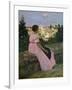 The Pink Dress, or View of Castelnau-Le-Lez, Herault, 1864-Frederic Bazille-Framed Giclee Print