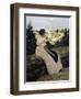 The Pink Dress, or View of Castelnau-Le-Lez-Frederic Bazille-Framed Art Print