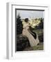 The Pink Dress, or View of Castelnau-Le-Lez-Frederic Bazille-Framed Art Print