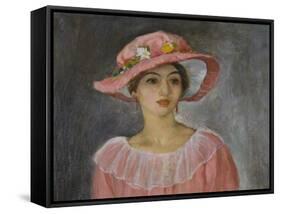 The Pink Hat; Le Chapeau Rose-Henri Lebasque-Framed Stretched Canvas