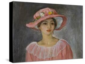 The Pink Hat; Le Chapeau Rose-Henri Lebasque-Stretched Canvas