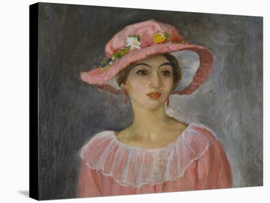 The Pink Hat-Henri Lebasque-Stretched Canvas