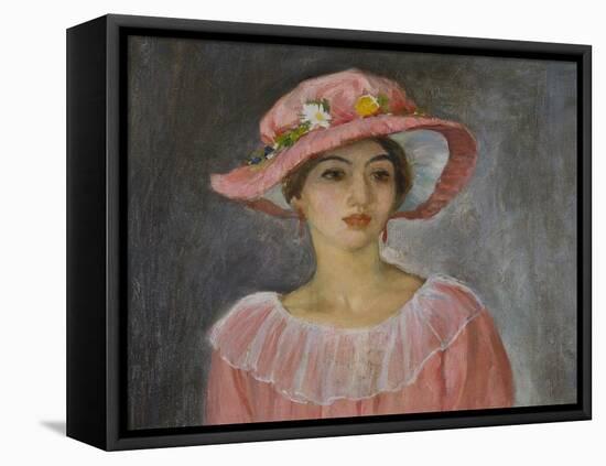 The Pink Hat-Henri Lebasque-Framed Stretched Canvas