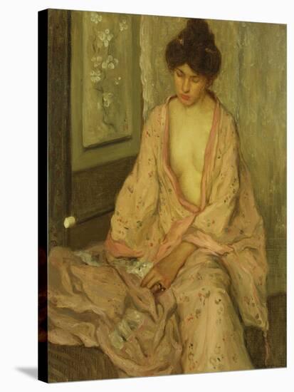 The Pink Kimono-Frederick Carl Frieseke-Stretched Canvas