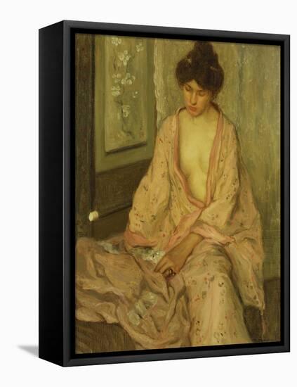 The Pink Kimono-Frederick Carl Frieseke-Framed Stretched Canvas