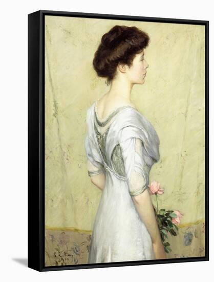 The Pink Rose, 1910-Lilla Cabot Perry-Framed Stretched Canvas