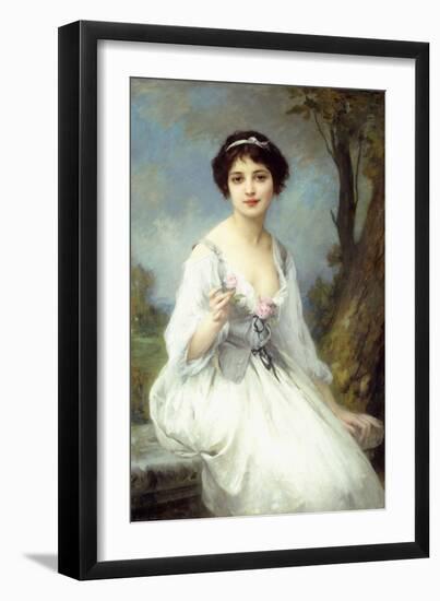 The Pink Rose, (Oil on Canvas)-Charles Amable Lenoir-Framed Giclee Print