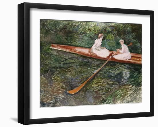 The Pink Rowing Boat-Claude Monet-Framed Giclee Print