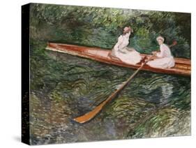 The Pink Rowing Boat-Claude Monet-Stretched Canvas