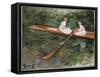 The Pink Rowing Boat-Claude Monet-Framed Stretched Canvas