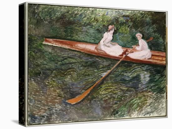 The Pink Rowing Boat-Claude Monet-Stretched Canvas
