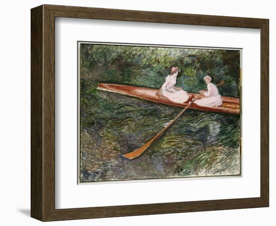 The Pink Rowing Boat-Claude Monet-Framed Giclee Print