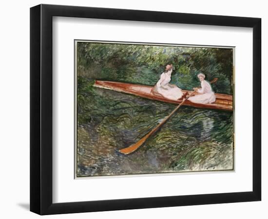 The Pink Rowing Boat-Claude Monet-Framed Giclee Print