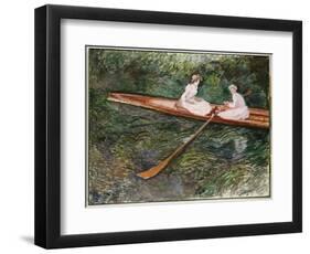 The Pink Rowing Boat-Claude Monet-Framed Giclee Print