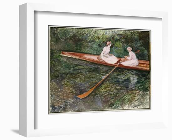 The Pink Rowing Boat-Claude Monet-Framed Giclee Print