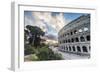 The pink sky at sunrise frames the ancient Colosseum (Flavian Amphitheatre), UNESCO World Heritage -Roberto Moiola-Framed Photographic Print