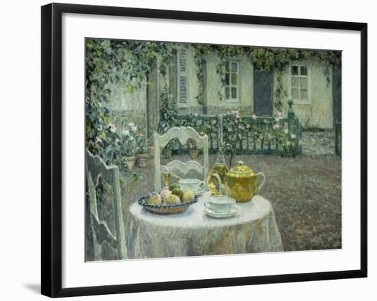 The Pink Tablecloth-Henri Eugene Augustin Le Sidaner-Framed Giclee Print