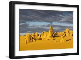 The Pinnacles Limestone Formations at Sunset in Nambung National Park-Michael Runkel-Framed Premium Photographic Print