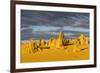 The Pinnacles Limestone Formations at Sunset in Nambung National Park-Michael Runkel-Framed Photographic Print