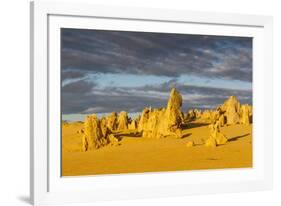 The Pinnacles Limestone Formations at Sunset in Nambung National Park-Michael Runkel-Framed Photographic Print