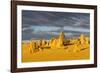 The Pinnacles Limestone Formations at Sunset in Nambung National Park-Michael Runkel-Framed Photographic Print