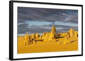 The Pinnacles Limestone Formations at Sunset in Nambung National Park-Michael Runkel-Framed Photographic Print