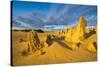 The Pinnacles Limestone Formations at Sunset in Nambung National Park-Michael Runkel-Stretched Canvas