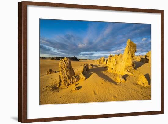 The Pinnacles Limestone Formations at Sunset in Nambung National Park-Michael Runkel-Framed Photographic Print