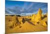 The Pinnacles Limestone Formations at Sunset in Nambung National Park-Michael Runkel-Mounted Photographic Print