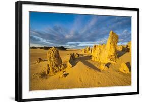 The Pinnacles Limestone Formations at Sunset in Nambung National Park-Michael Runkel-Framed Photographic Print