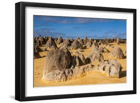 The Pinnacles Limestone Formations at Sunset in Nambung National Park-Michael Runkel-Framed Photographic Print